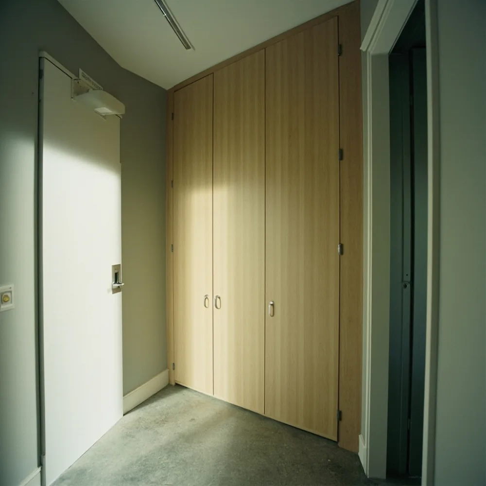 인천 오피스텔 엘리베이터 앞에 놓인 포스트모던 애쉬 wardrobe kr 원목 옷장